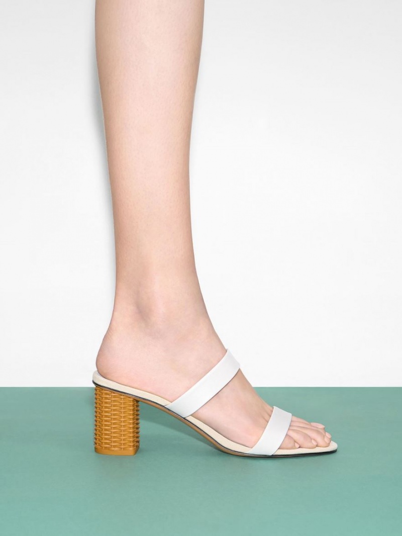 Sandale cu Toc Charles & Keith Rattan Block Albi | 208AVGFWC