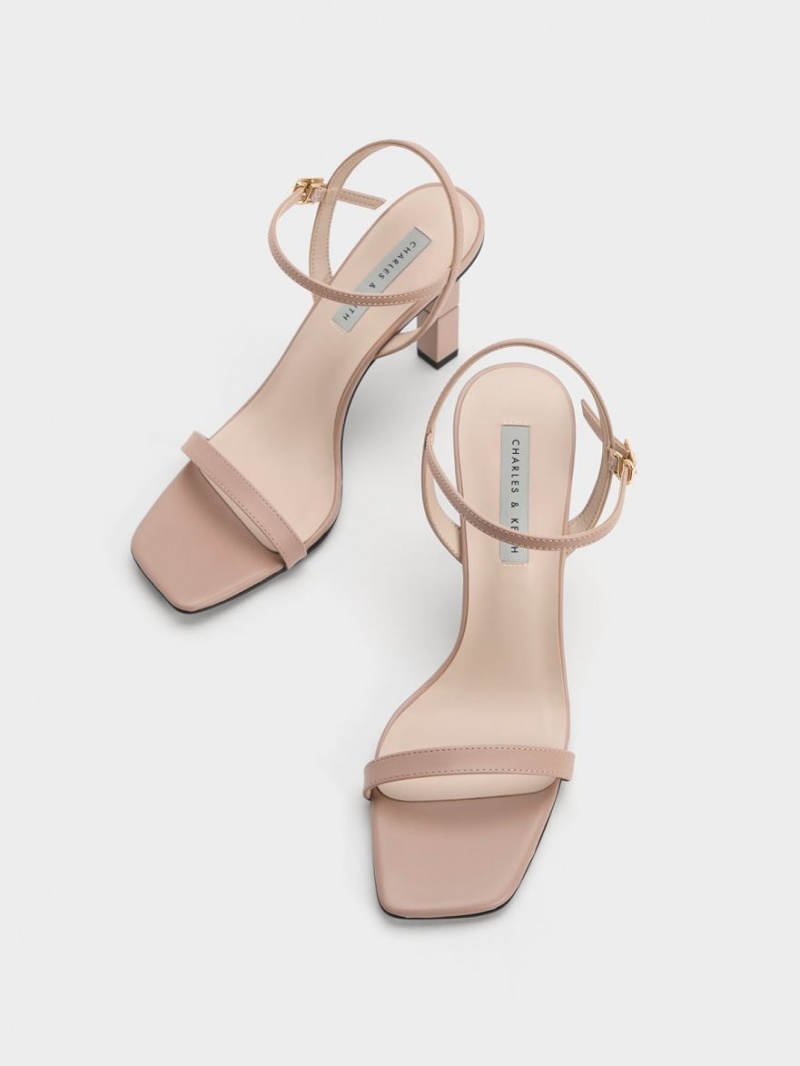 Sandale cu Toc Charles & Keith Sculptural Bej | 980NHQJKF