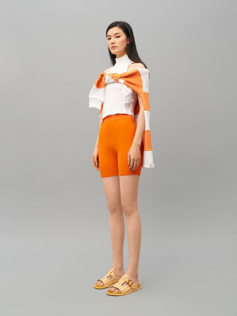 Slapi Charles & Keith Cut-Out Linen Gingham-Print Buckled Galbeni | 708CMWVLS