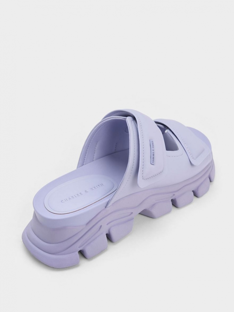 Slapi Charles & Keith Dash Double Curea Violet | 618CDAYVF