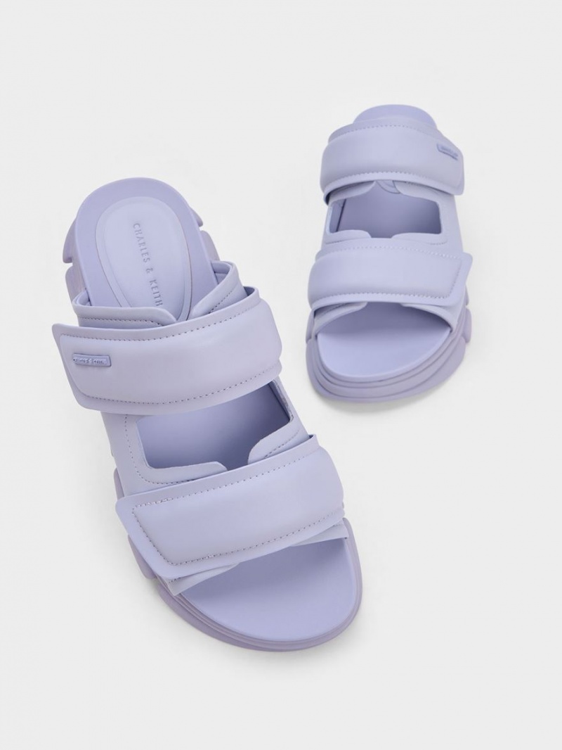Slapi Charles & Keith Dash Double Curea Violet | 618CDAYVF