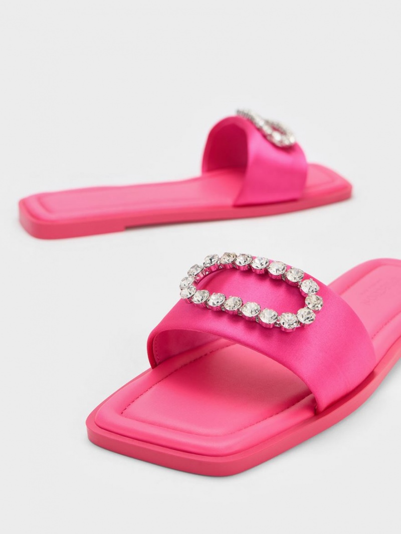 Slapi Charles & Keith Gem-Embellished Recycled Polyester Roz | 659ITKXJE