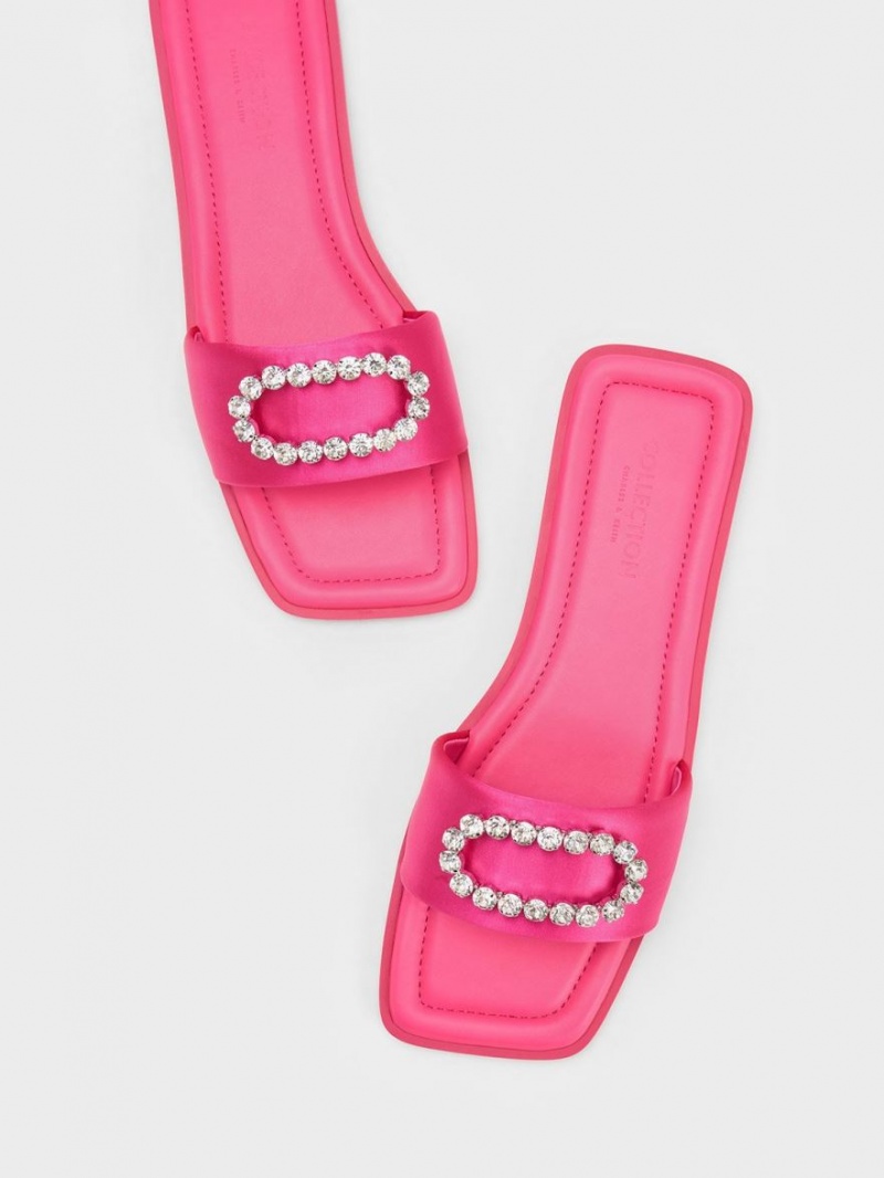 Slapi Charles & Keith Gem-Embellished Recycled Polyester Roz | 659ITKXJE