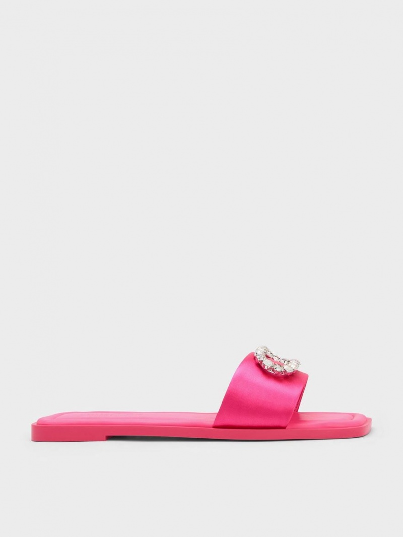 Slapi Charles & Keith Gem-Embellished Recycled Polyester Roz | 659ITKXJE